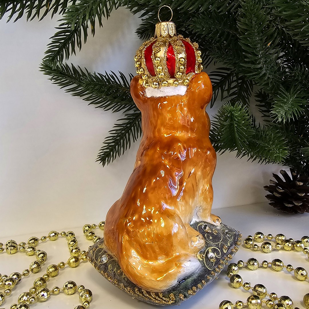 фото Стеклянная елочная игрушка Корги