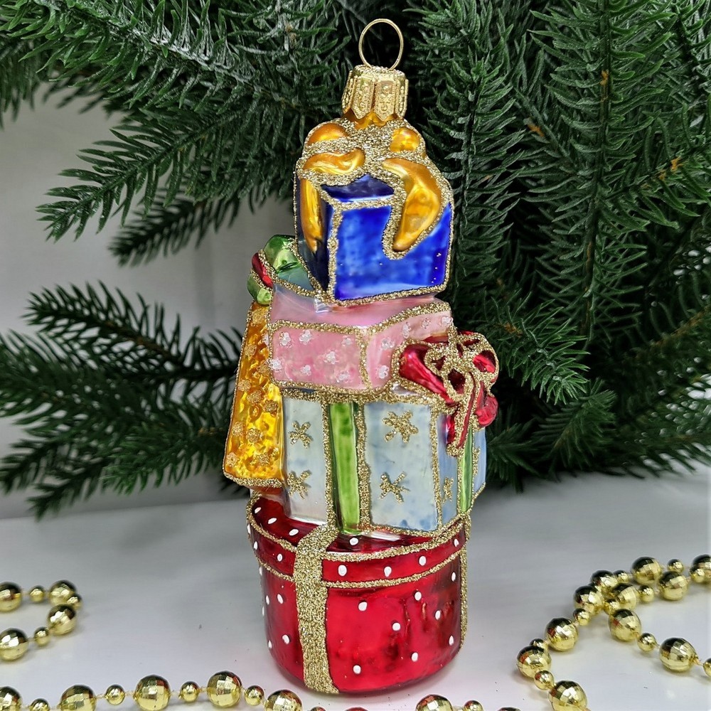 фото Стеклянная елочная игрушка Гора подарков