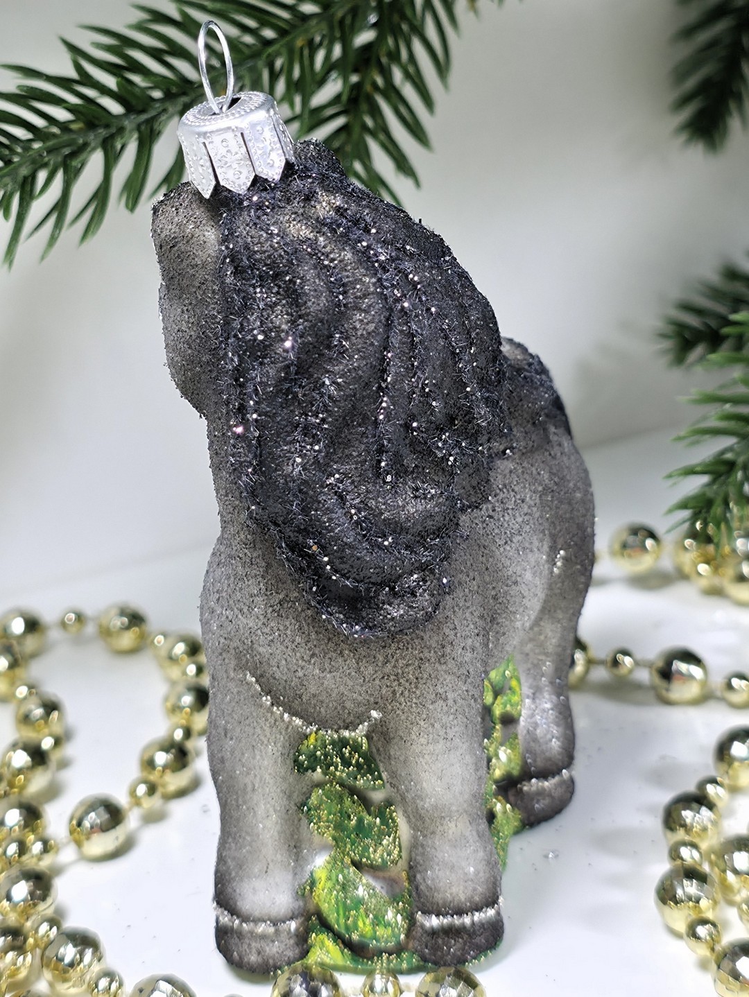 фото Стеклянная елочная игрушка Лошадка смотрит в бок