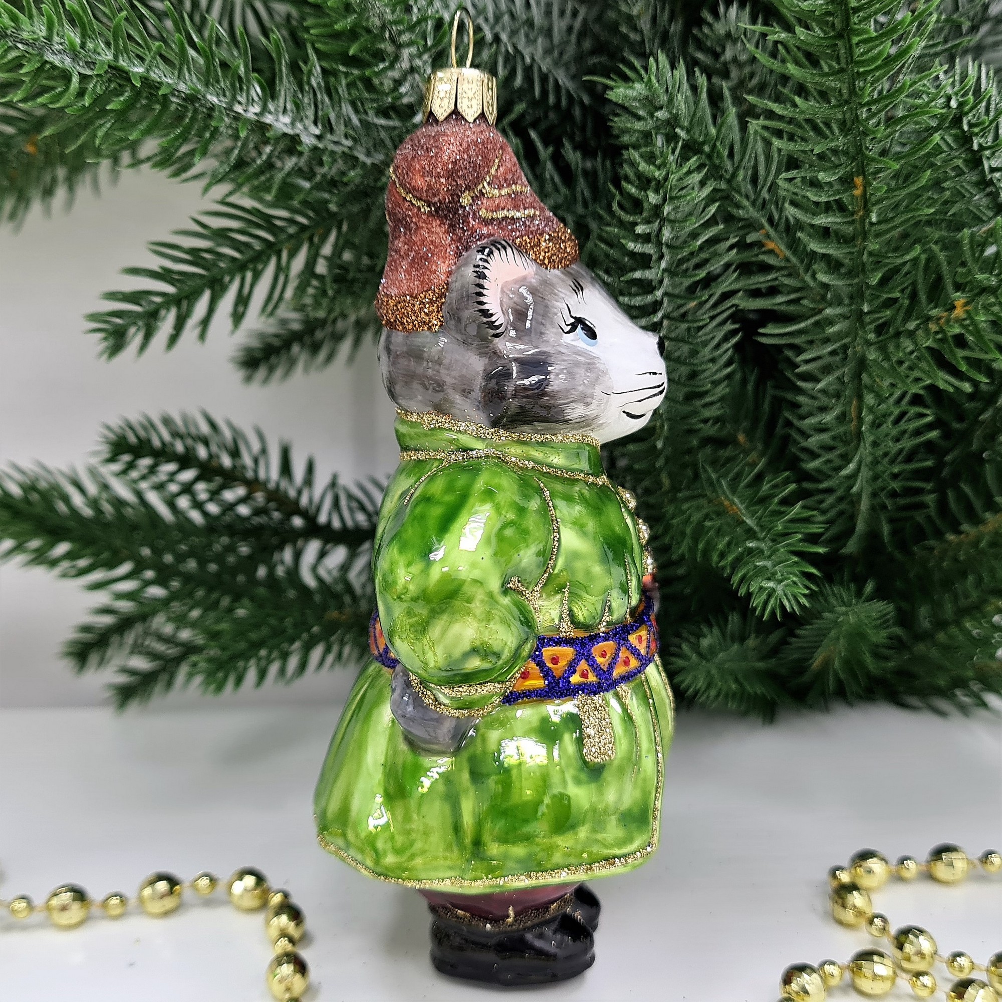 фото Irena-Co елочная игрушка, стекло Котофей