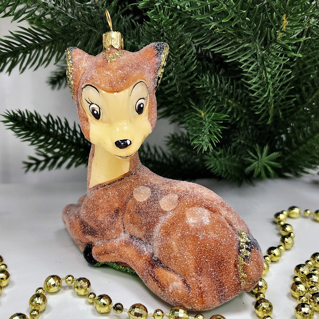 фото Стеклянная елочная игрушка Олененок