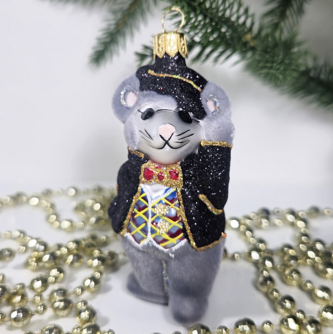 фото Стеклянная елочная игрушка Крот из Дюймовочки