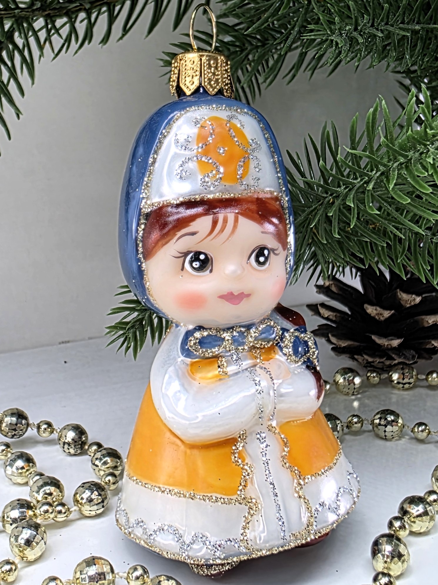 фото Стеклянная ёлочная игрушка Василиса-3
