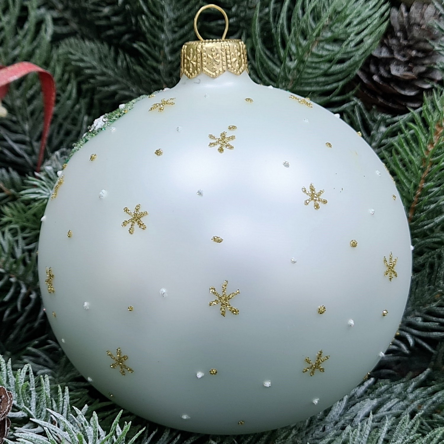 фото Стеклянный ёлочный шар Irena-Co 100 мм №1