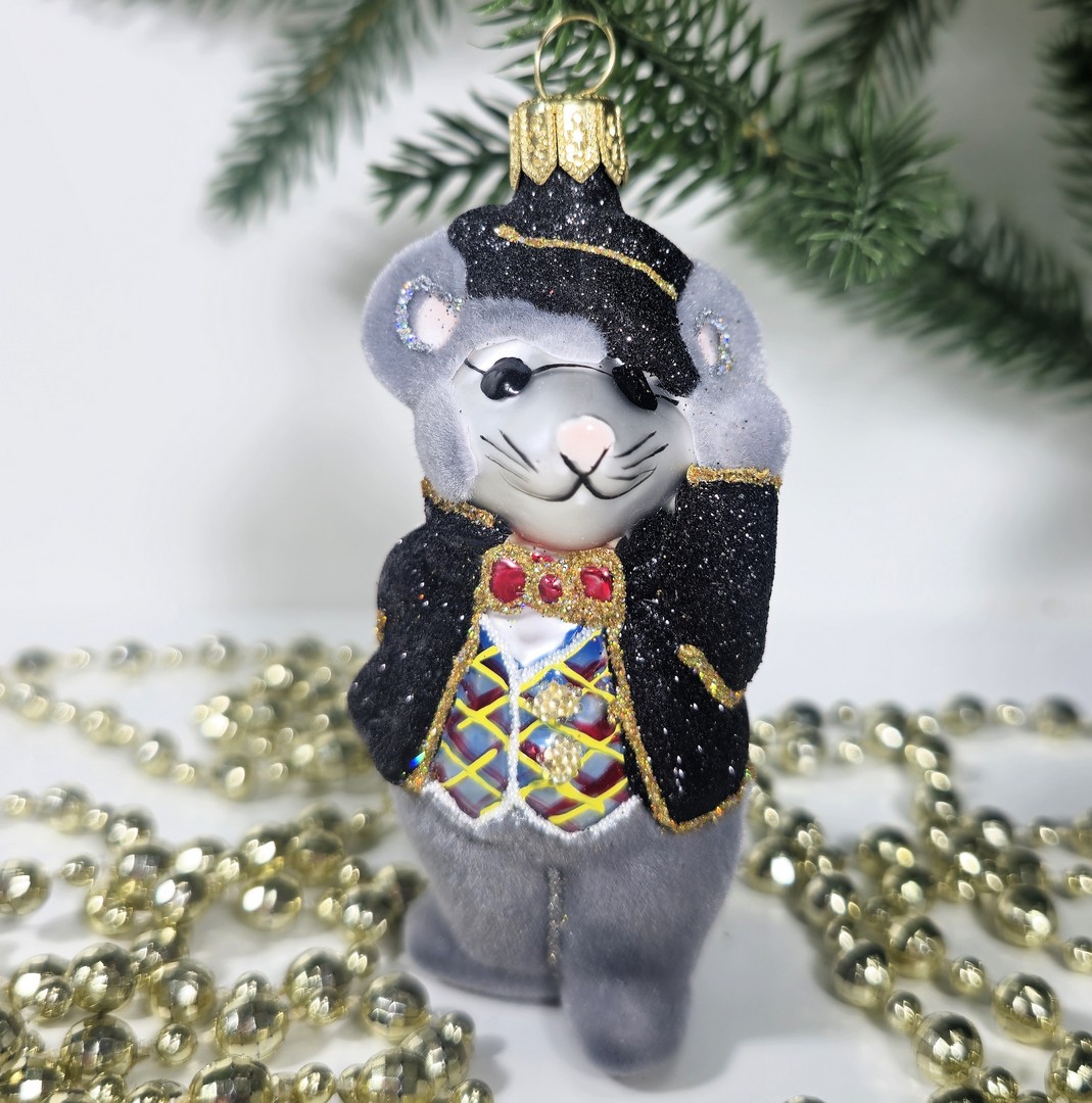 фото Стеклянная елочная игрушка Крот из Дюймовочки