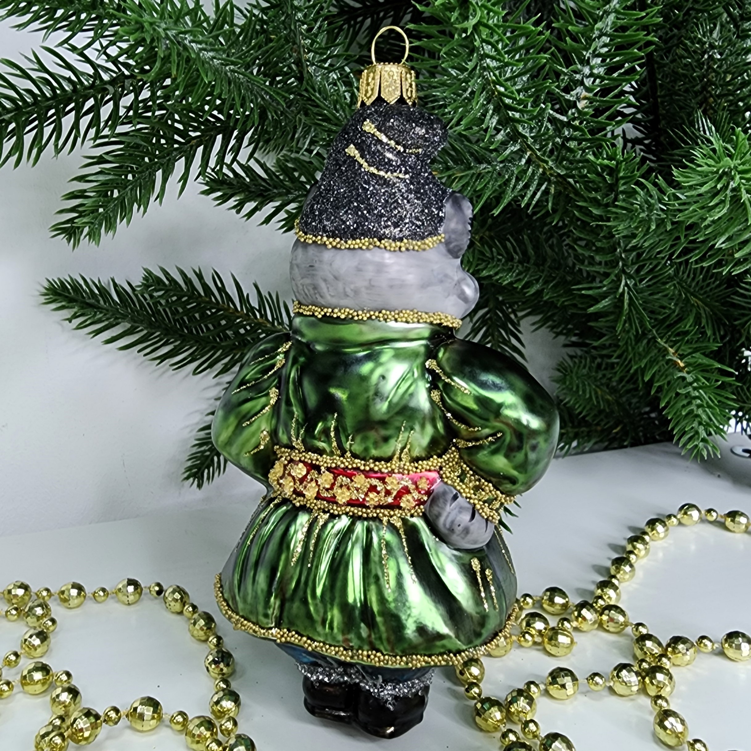 фото Стеклянная елочная игрушка Котофей