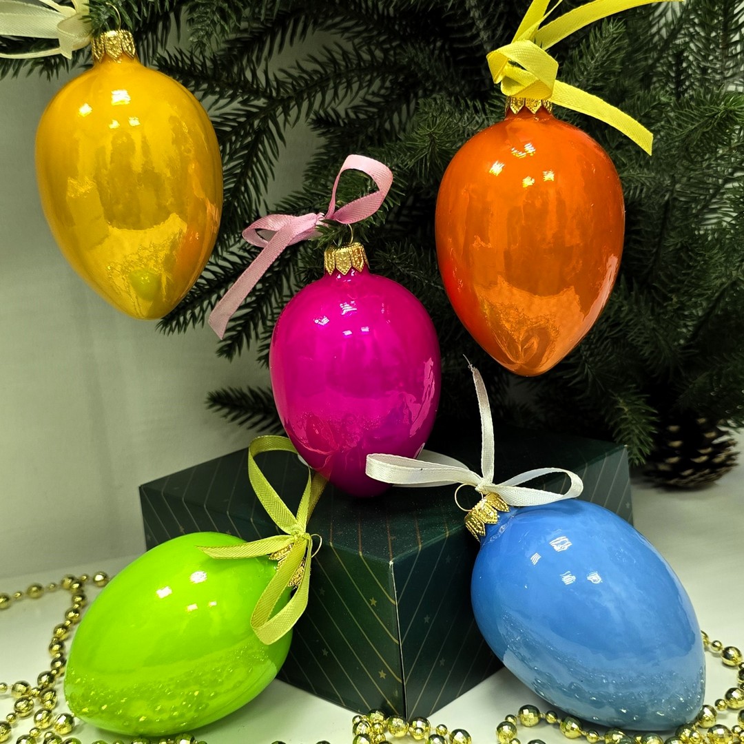 фото Набор стеклянных ёлочных игрушек Irena-Co Пасхальные яйца