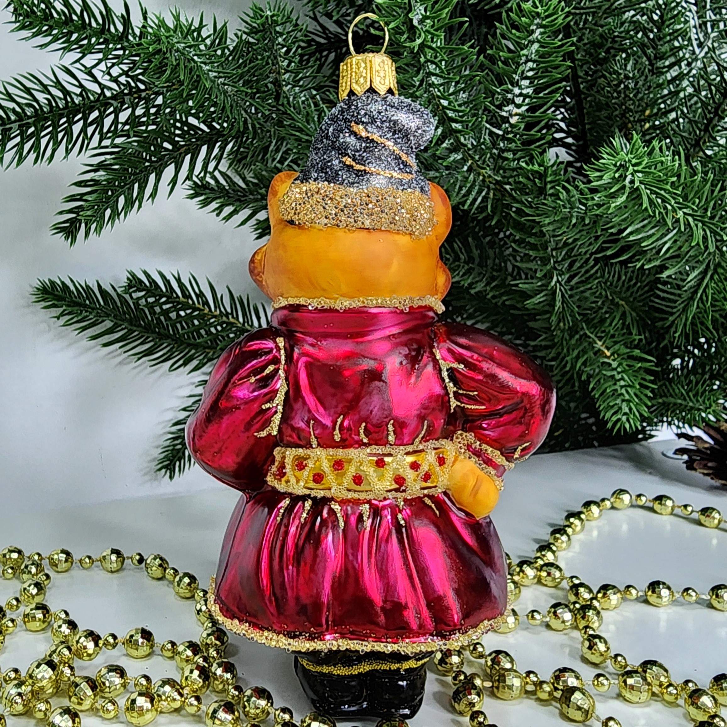 фото Стеклянная елочная игрушка Котофей