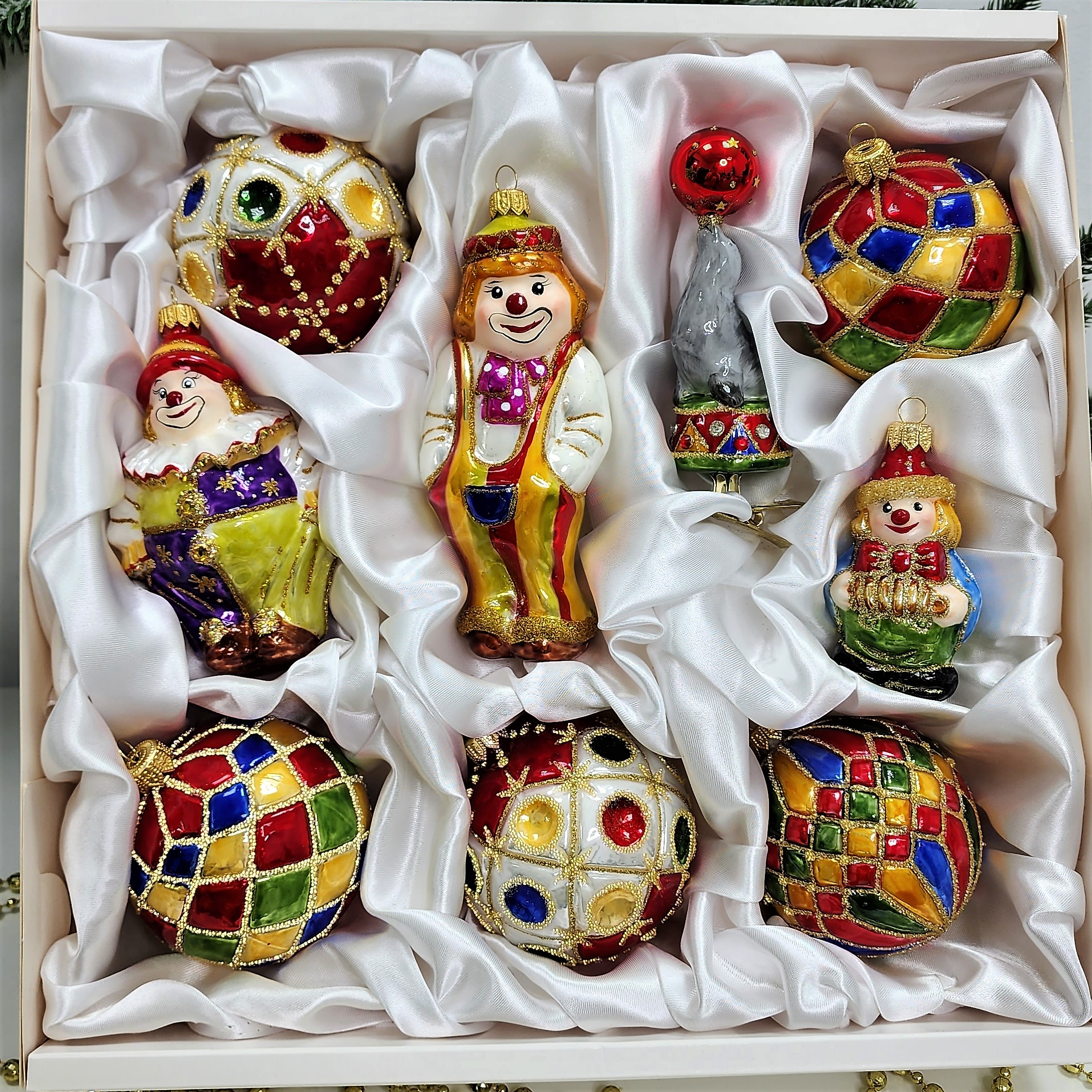 фото Набор ёлочных игрушек Бронза Клоуны с шарами