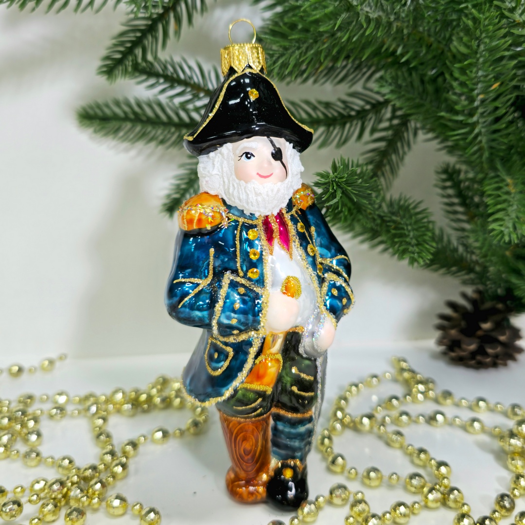 фото Irena-Co Стеклянная елочная игрушка Пират