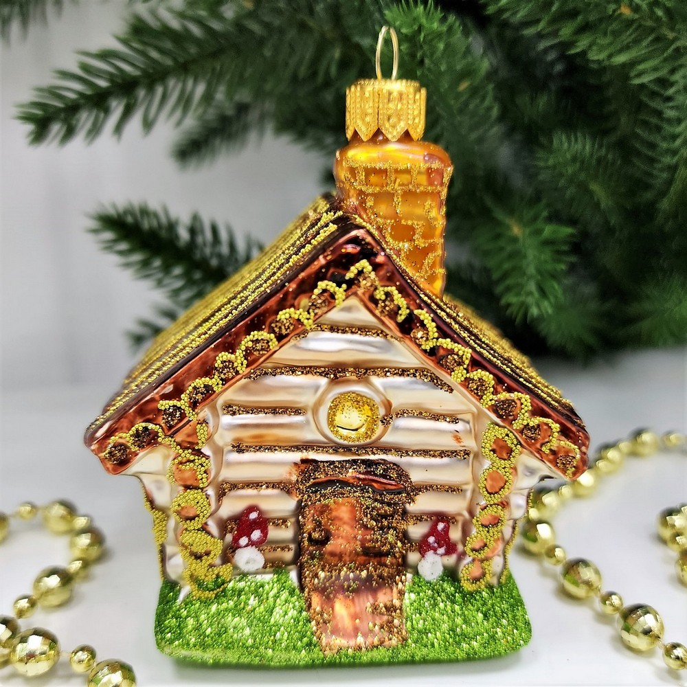 фото Стеклянная елочная игрушка Домик