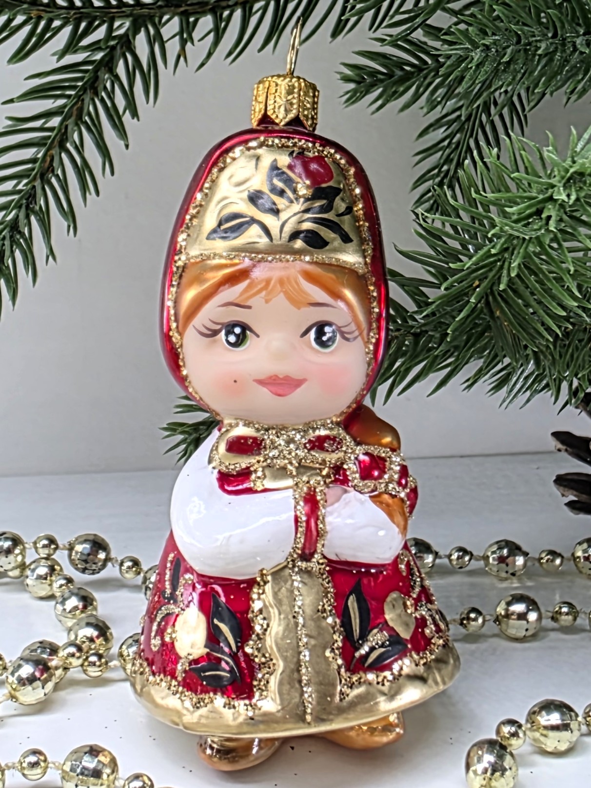 фото Стеклянная ёлочная игрушка Василиса-4