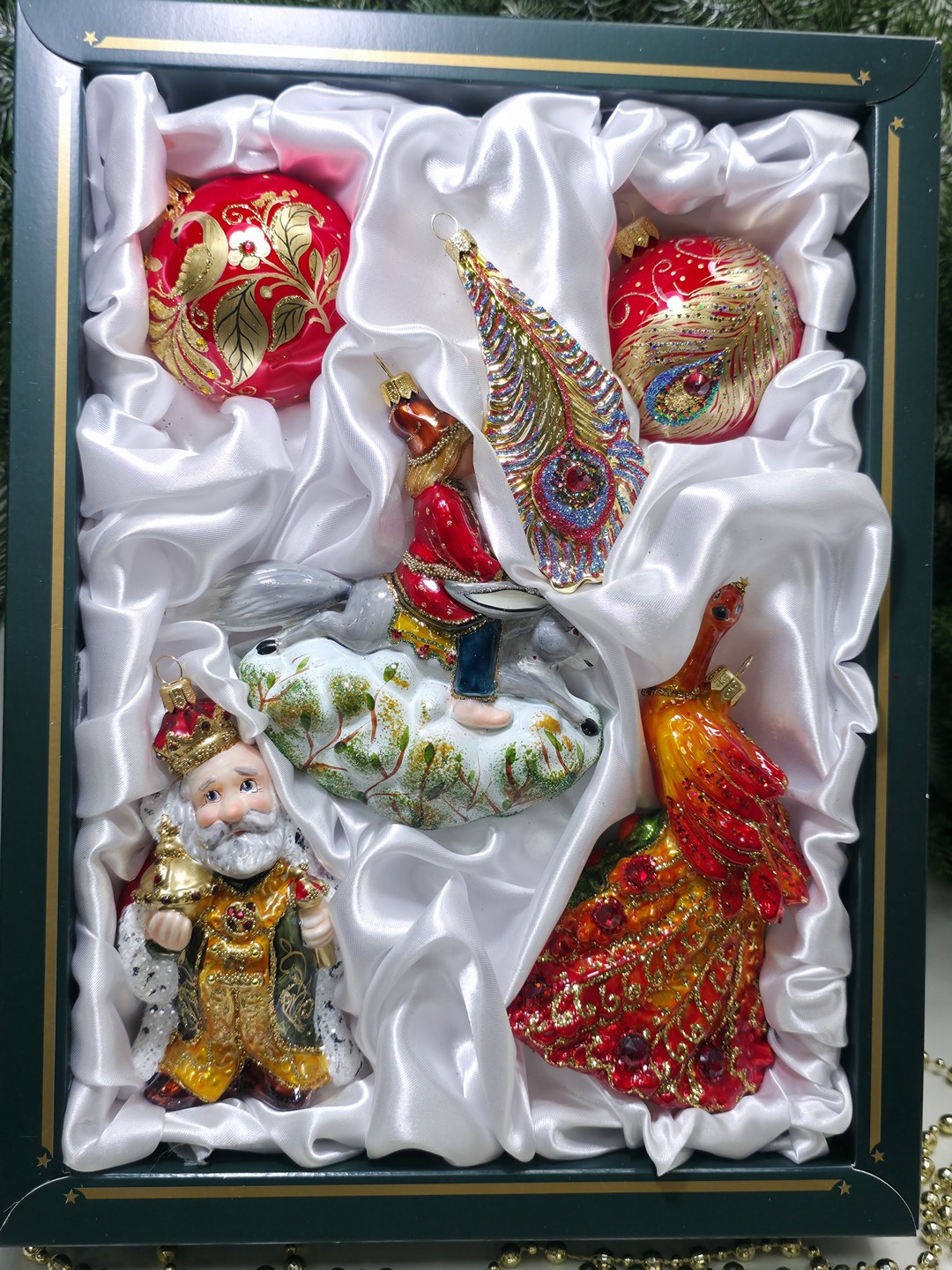 фото Набор стеклянных ёлочных игрушек Irena-Co Жар Птица