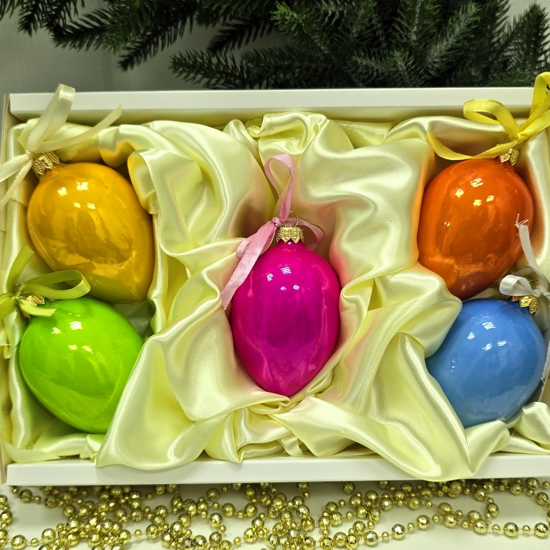 фото Набор стеклянных ёлочных игрушек Irena-Co Пасхальные яйца