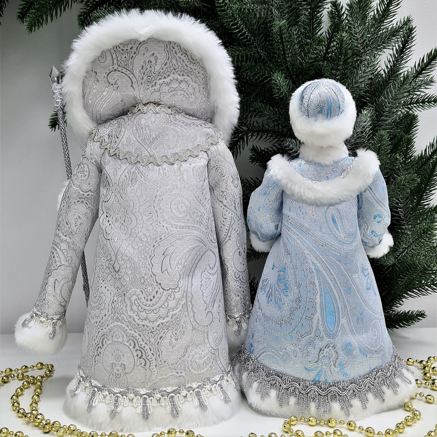 фото Набор Дед Мороз 34 см и Снегурочка 29 см №11
