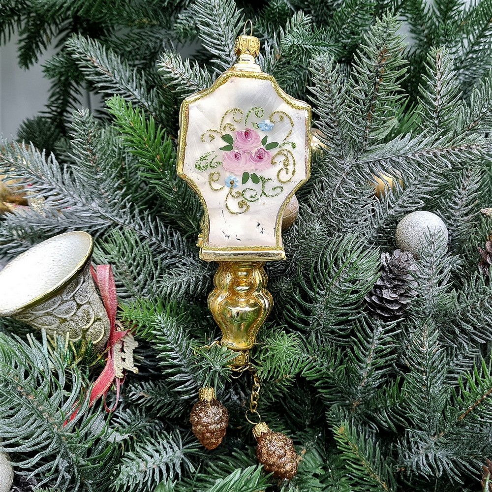 фото Стеклянная елочная игрушка Часы настенные Версаль