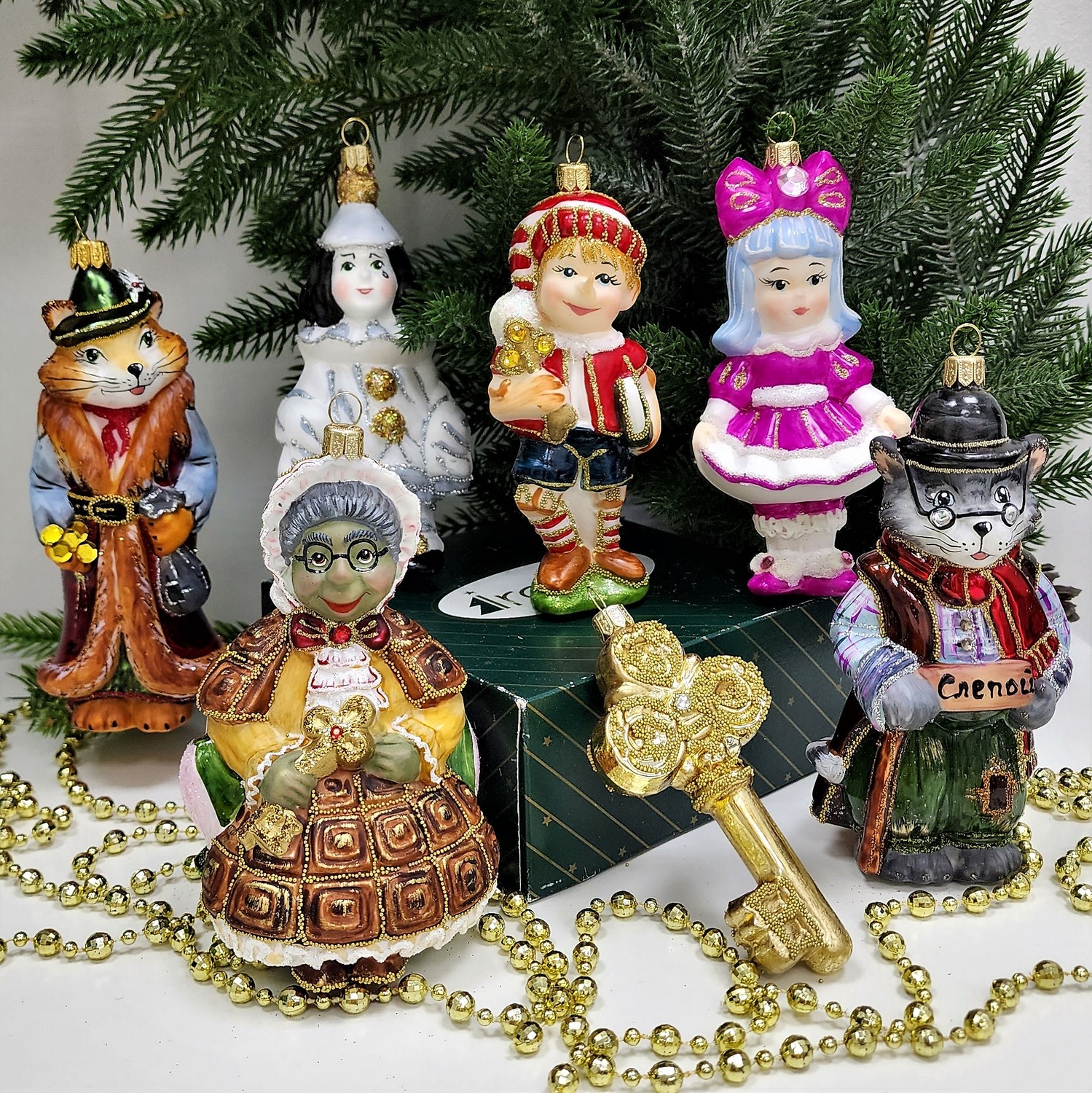 фото Набор ёлочных игрушек Буратино и золотой ключик