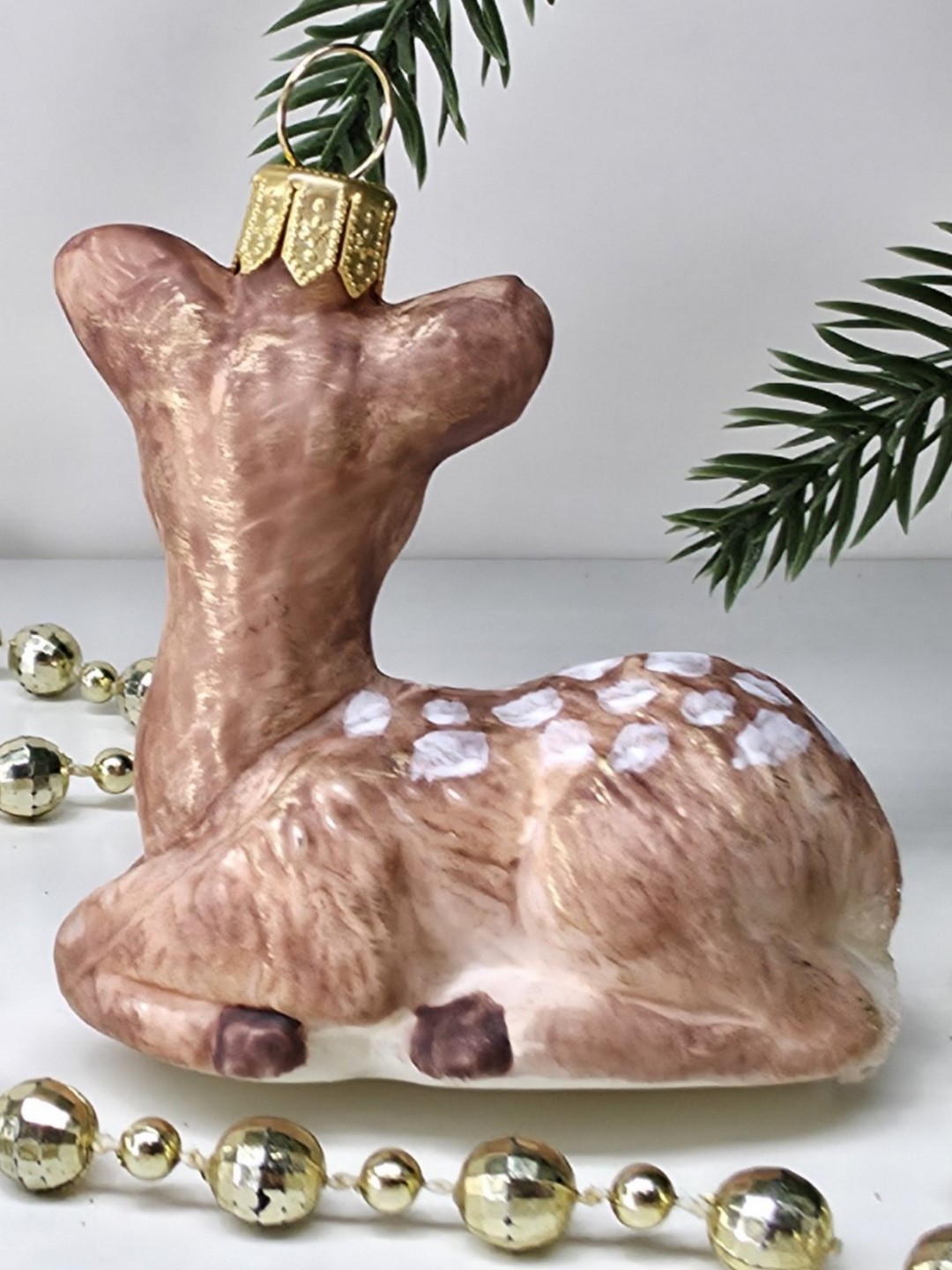 фото Стеклянная елочная игрушка Олененок винтаж