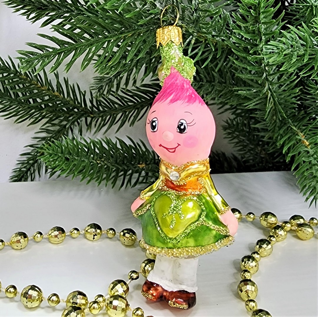 фото Стеклянная елочная игрушка Редиска