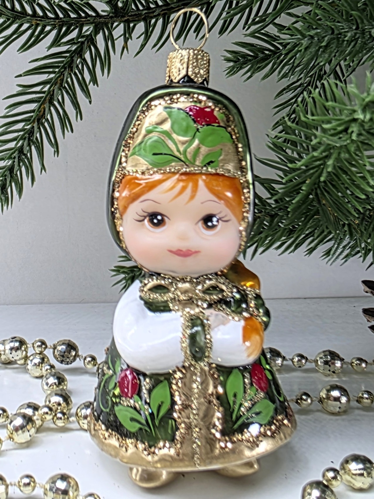 фото Стеклянная ёлочная игрушка Василиса-5