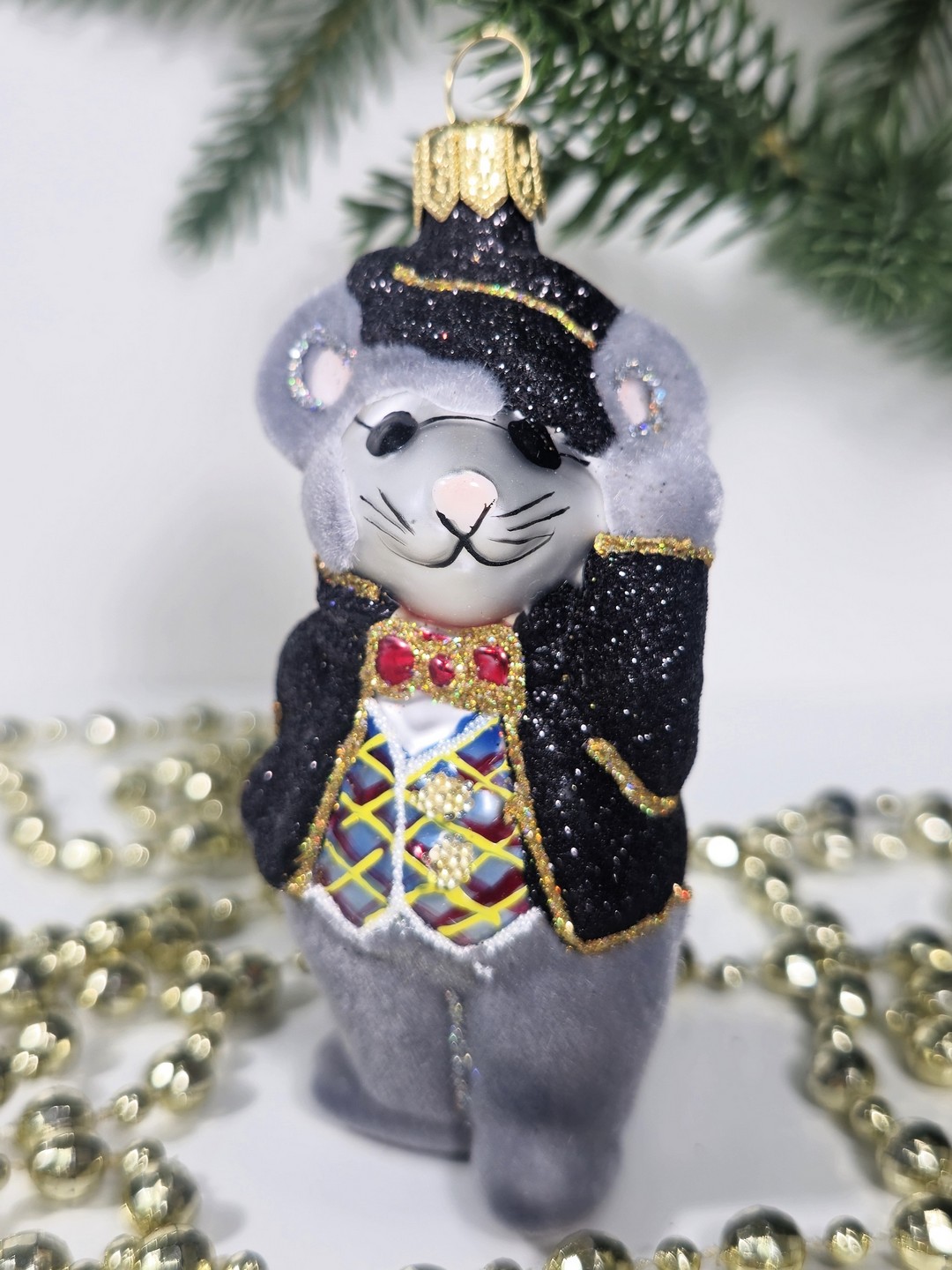 фото Стеклянная елочная игрушка Крот из Дюймовочки