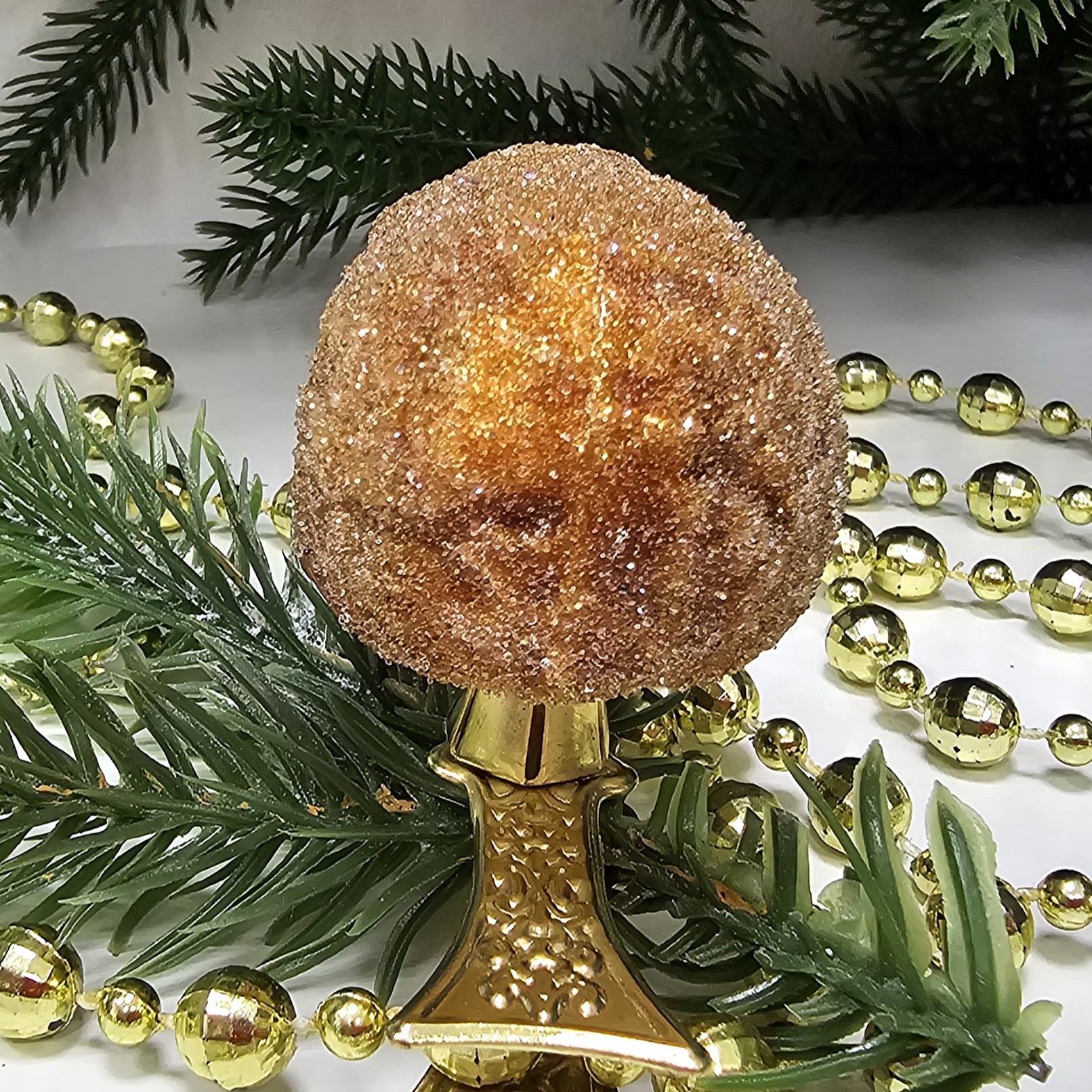 фото Стеклянная елочная игрушка Ежик на прищепке