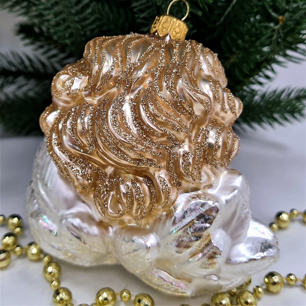 фото Стеклянная елочная игрушка Ангел маленький