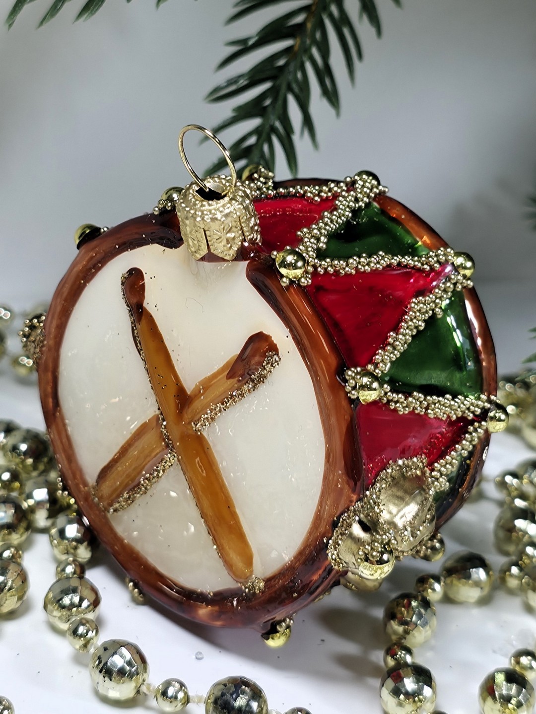 фото Стеклянная елочная игрушка Барабан