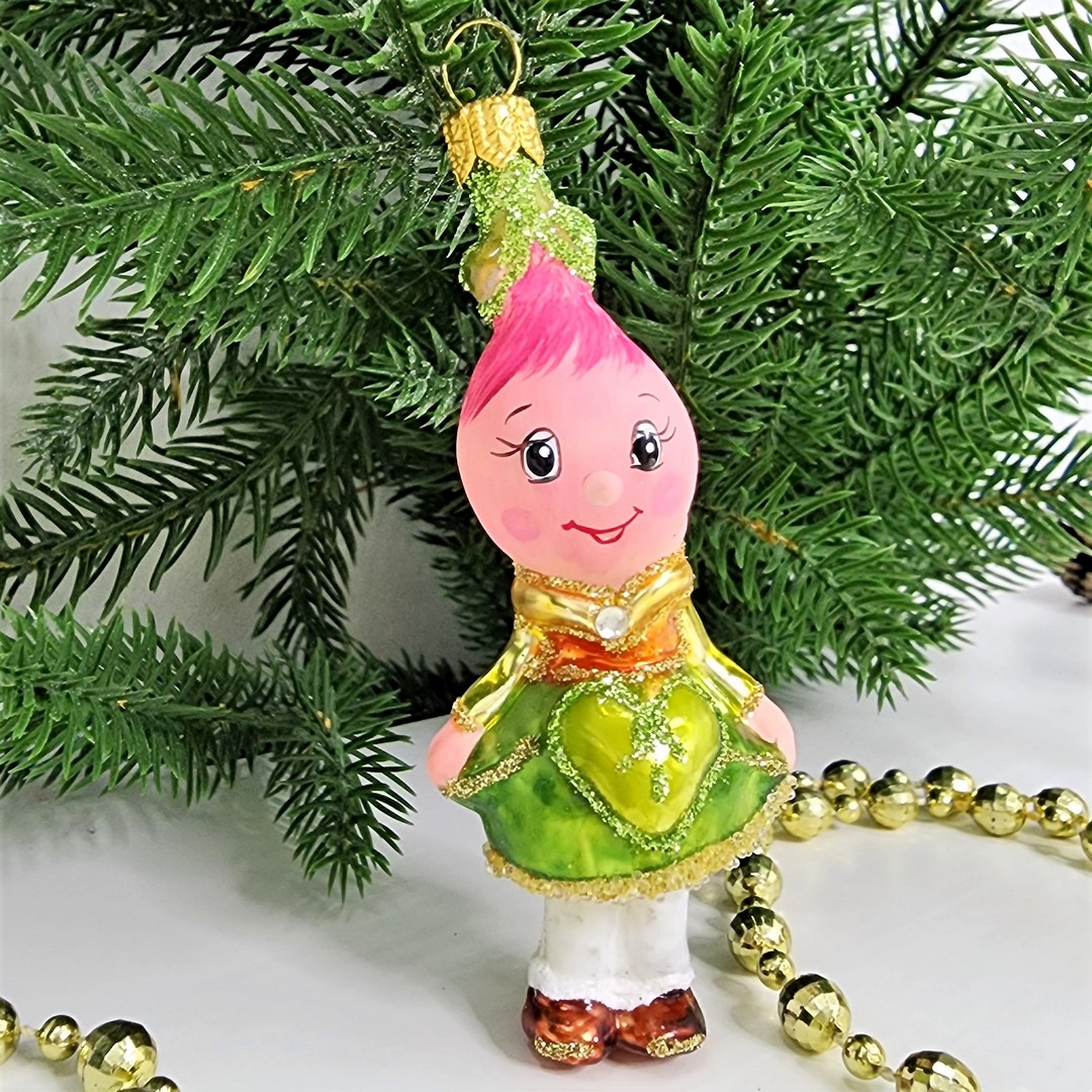 фото Стеклянная елочная игрушка Редиска