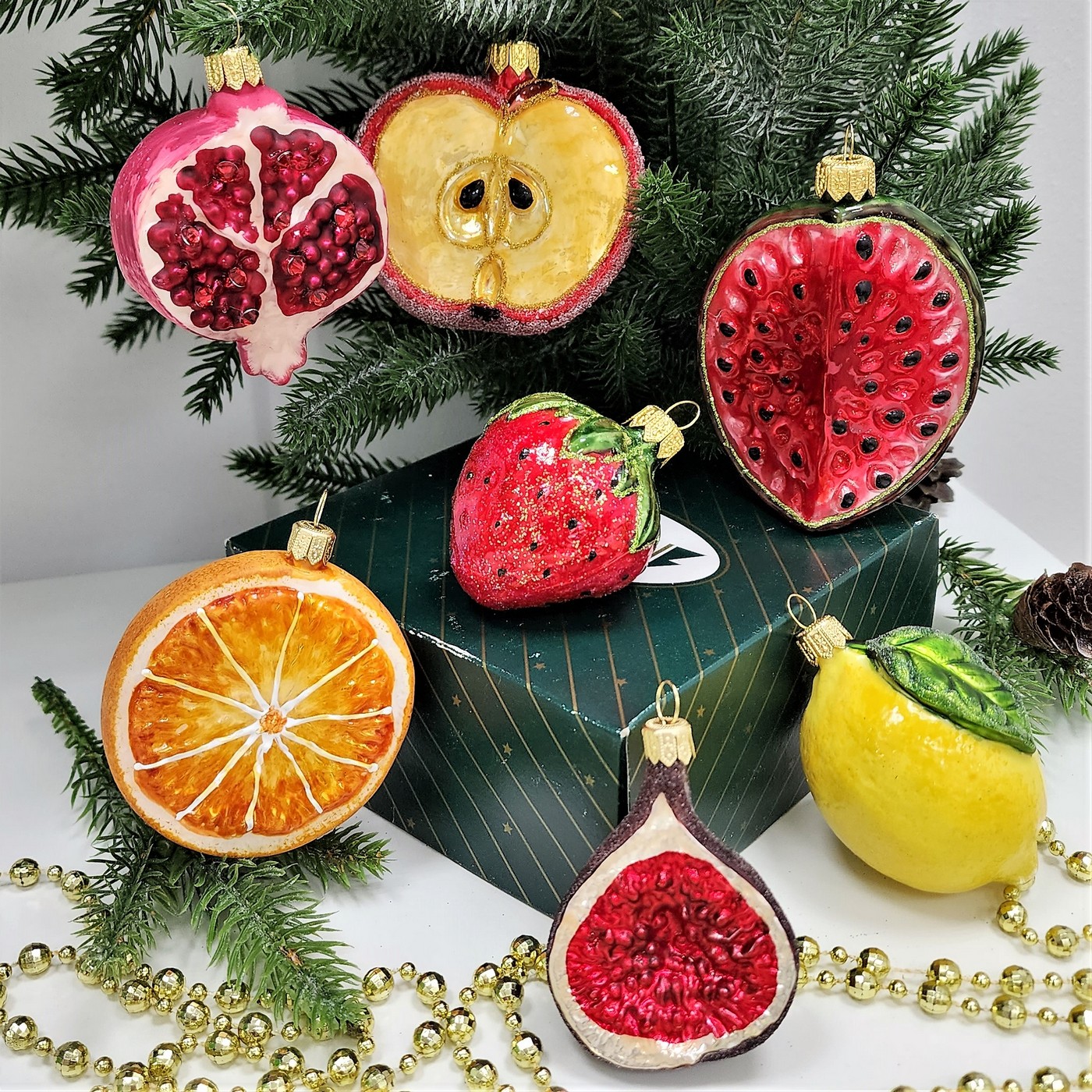 фото Набор ёлочных игрушек Фрукты-7