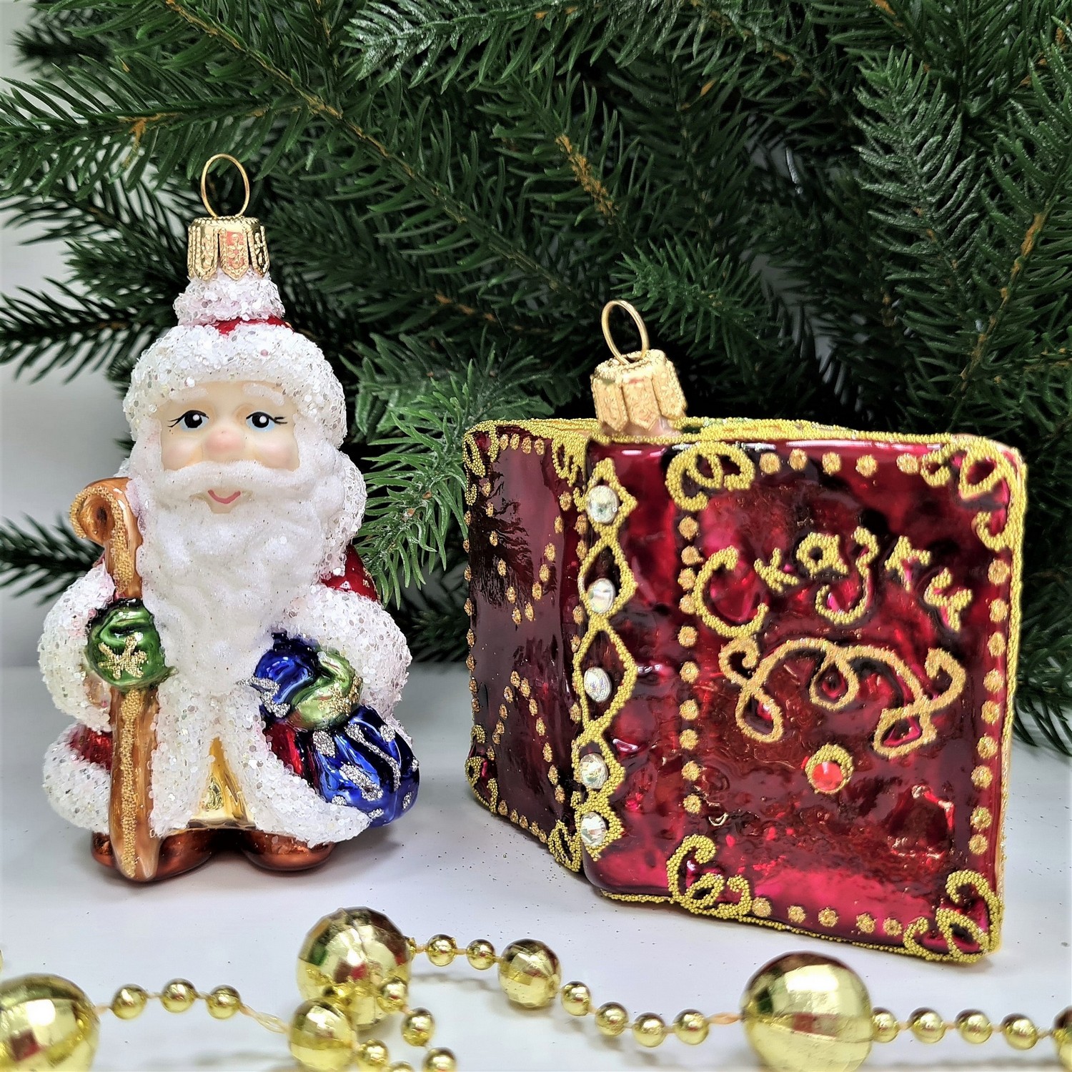 фото Набор ёлочных игрушек Дед Мороз и книга