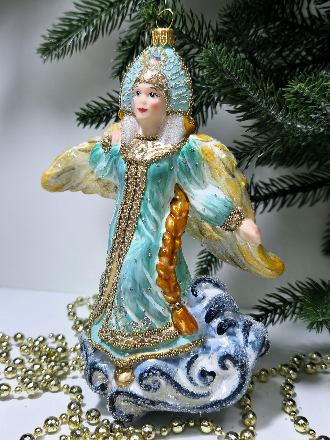 фото Стеклянная елочная игрушка Царевна Лебедь