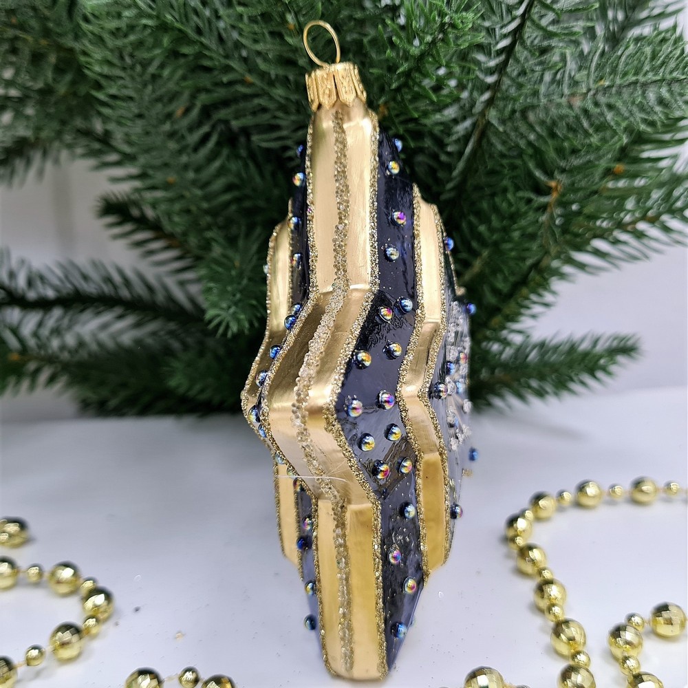 фото Стеклянная елочная игрушка Звезда-5