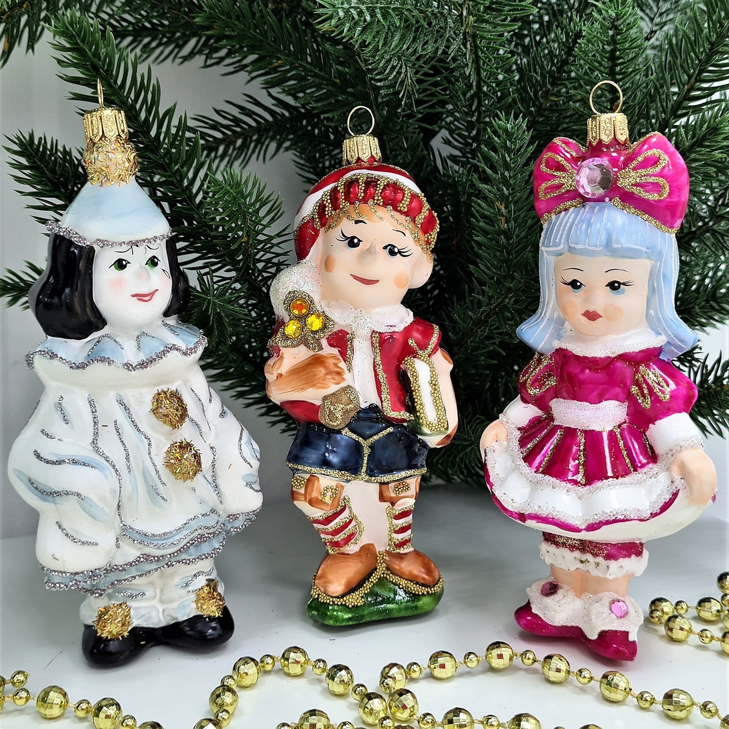 фото Набор ёлочных игрушек Буратино, Мальвина и Пьеро