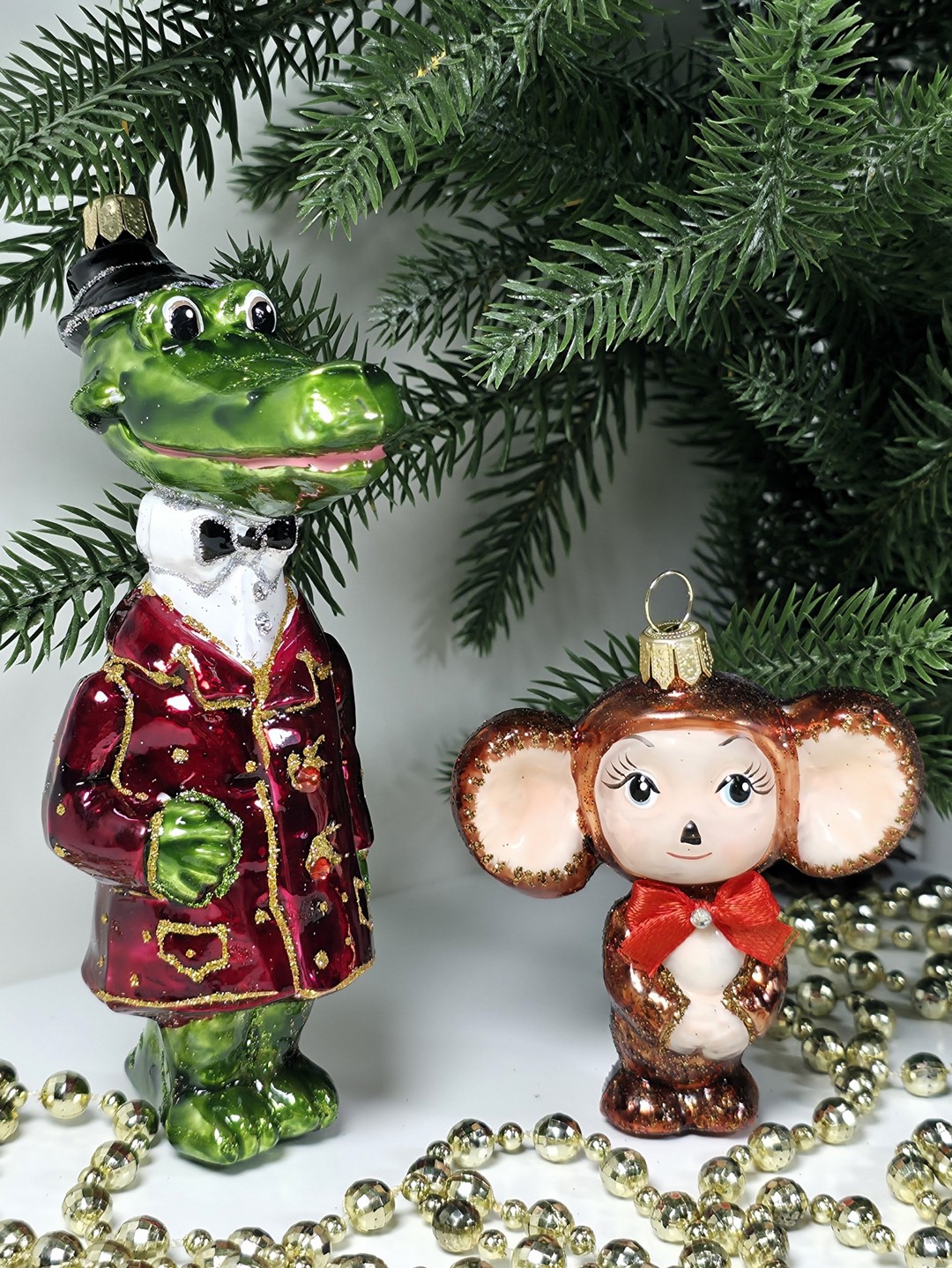 фото Набор ёлочных игрушек Чебурашка и крокодил Гена