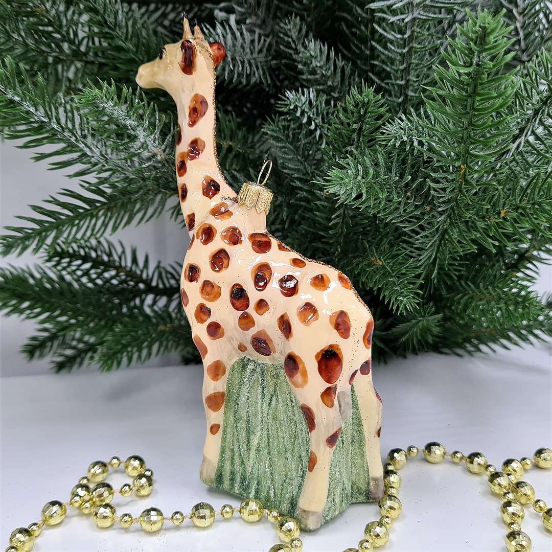 фото Стеклянная елочная игрушка Жираф