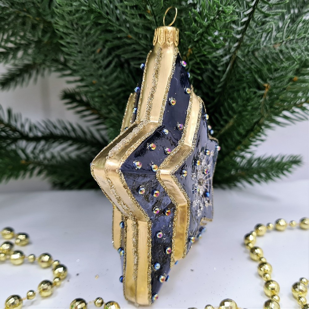 фото Стеклянная елочная игрушка Звезда-5