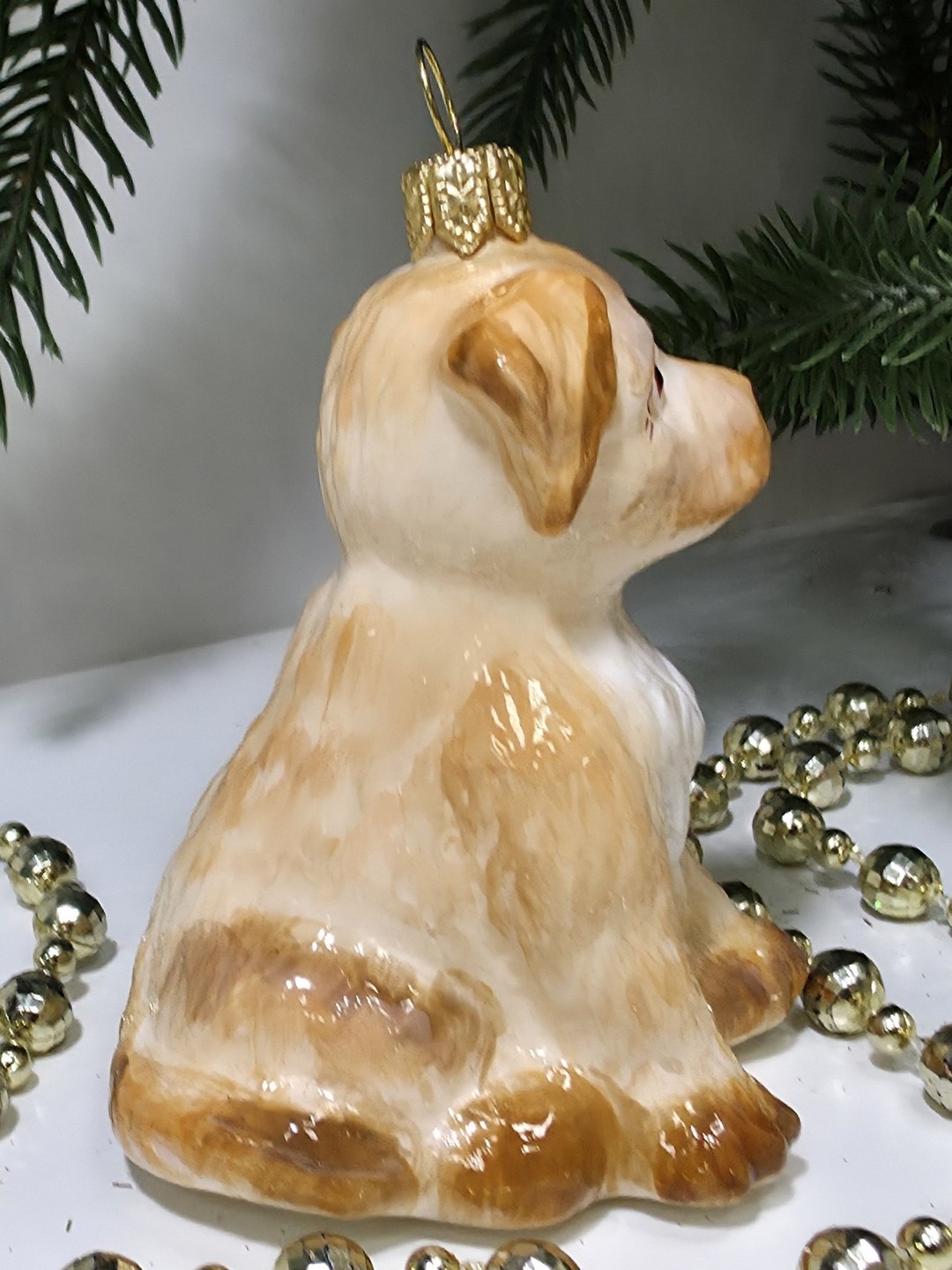 фото Стеклянная елочная игрушка Лабрадор