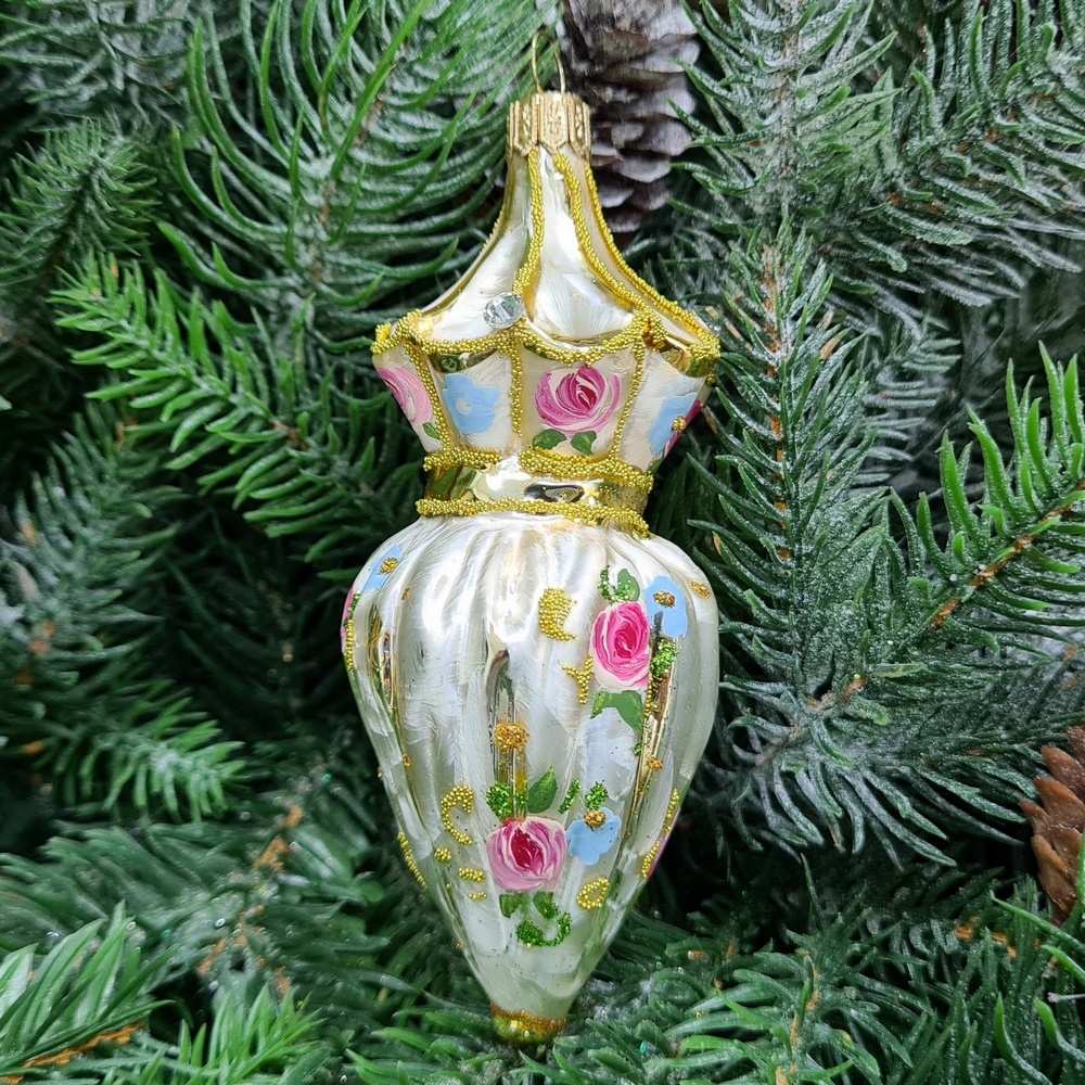 фото Стеклянная елочная игрушка Зонтик Версаль