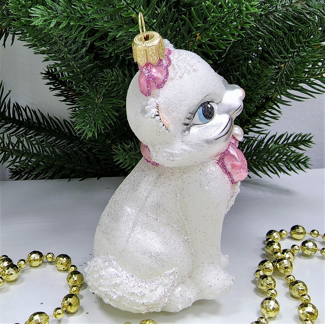 фото Стеклянная елочная игрушка Киса Мэри