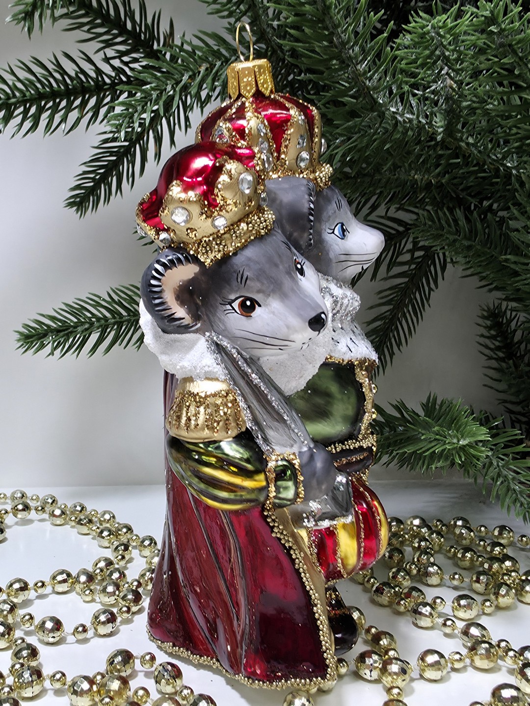 фото Стеклянная елочная игрушка Мышинный король