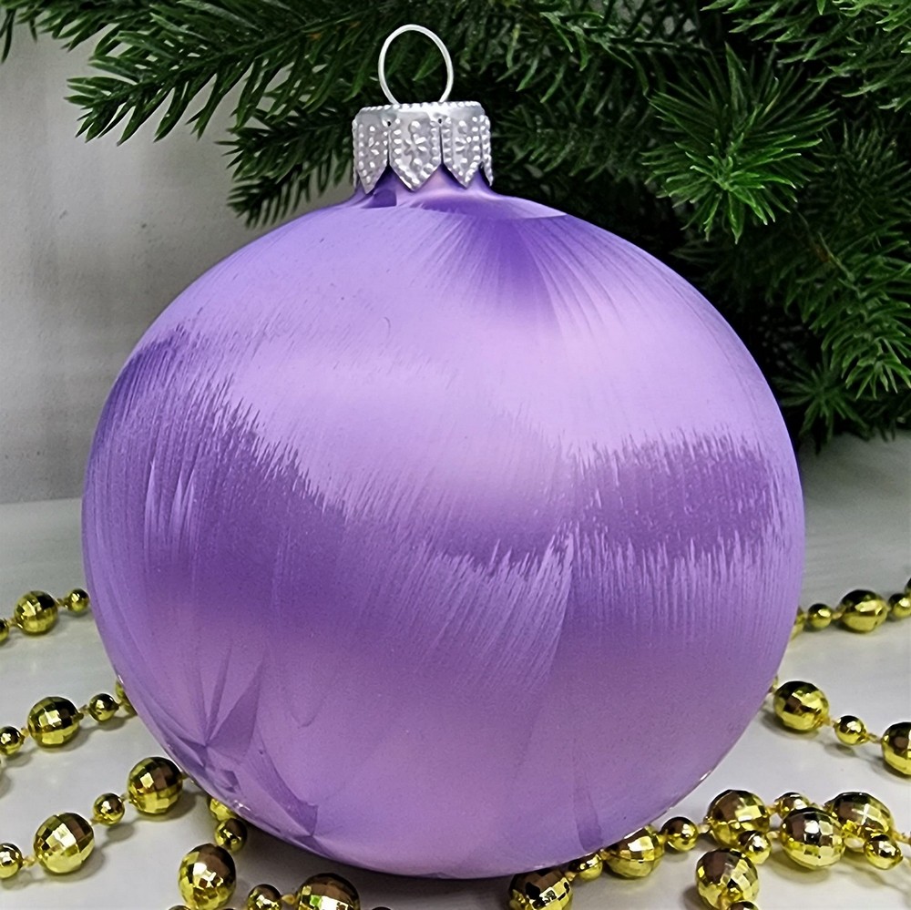 фото Стеклянный шар 80 мм Морозко фиолет