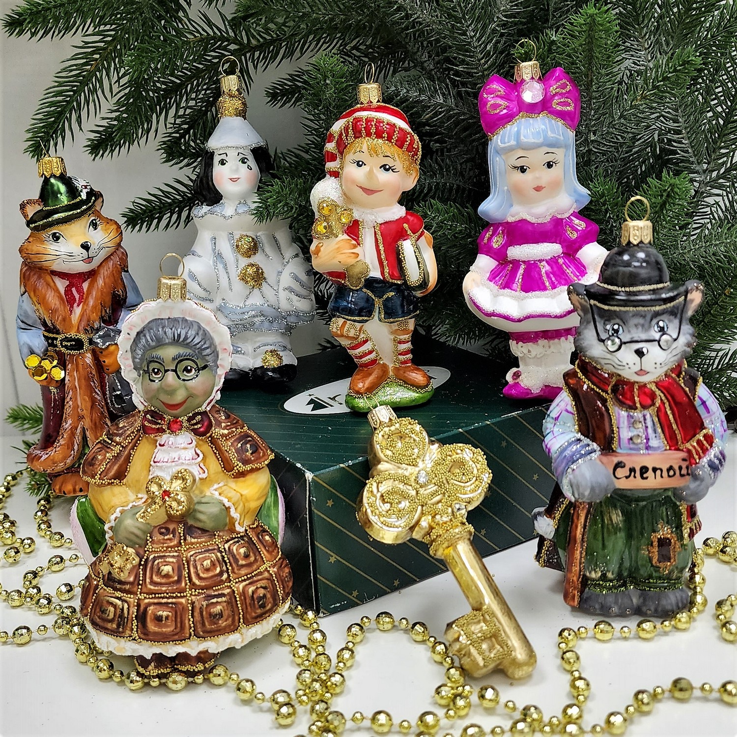 фото Набор ёлочных игрушек Буратино и золотой ключик