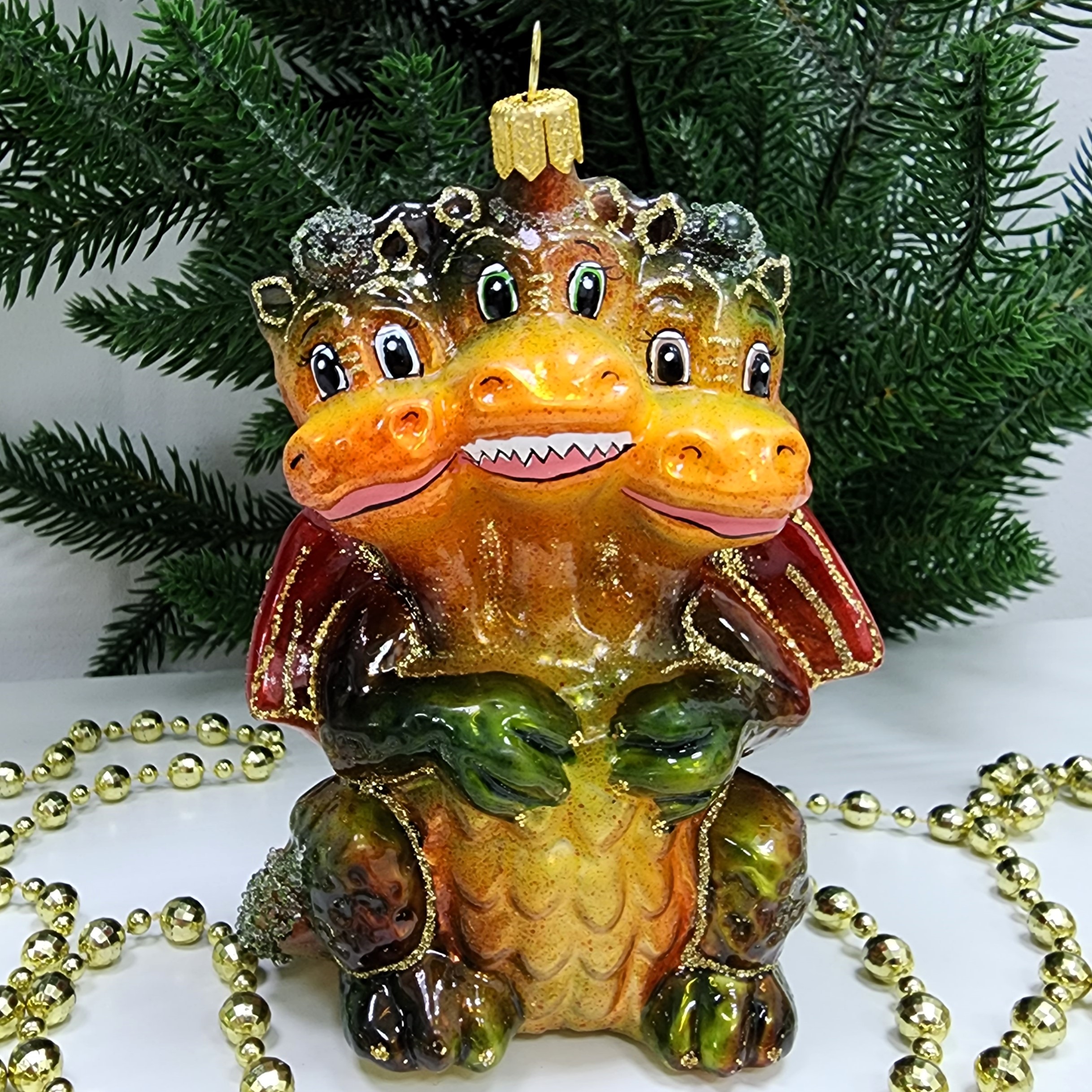 фото Стеклянная елочная игрушка Дракоша