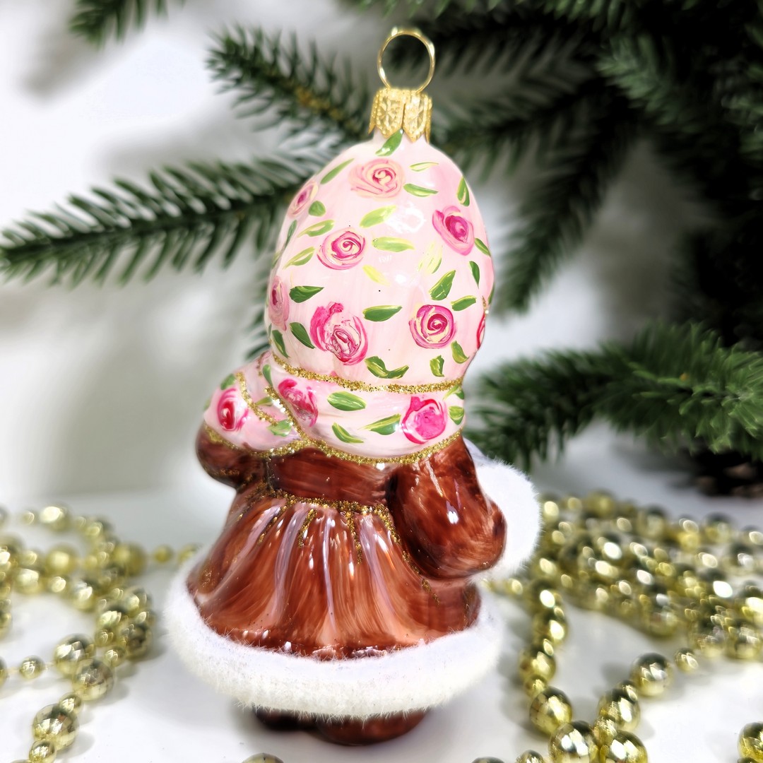 фото Стеклянная елочная игрушка Девочка Снегурочка