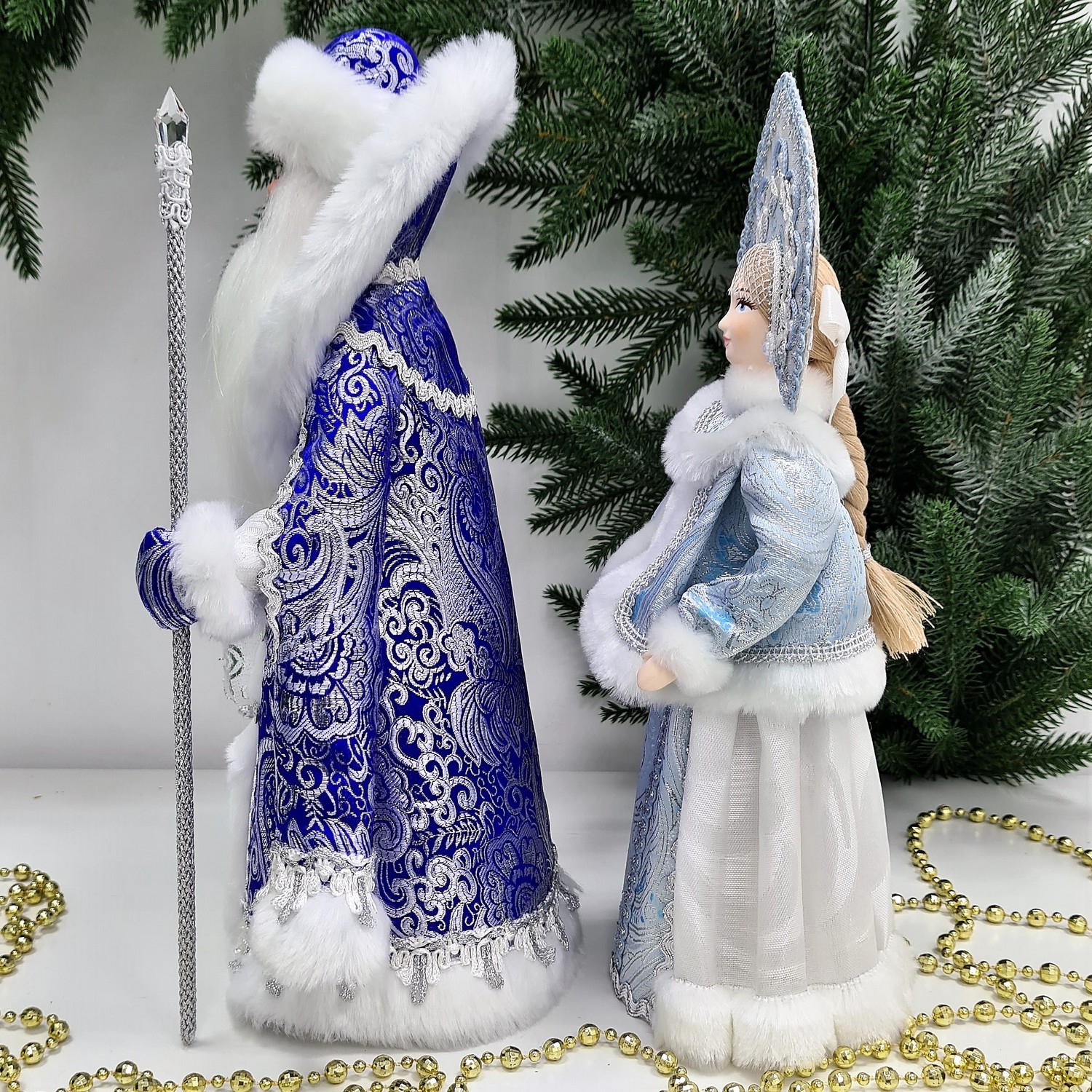 фото Набор Дед Мороз 34 см и Снегурочка 31 см №113