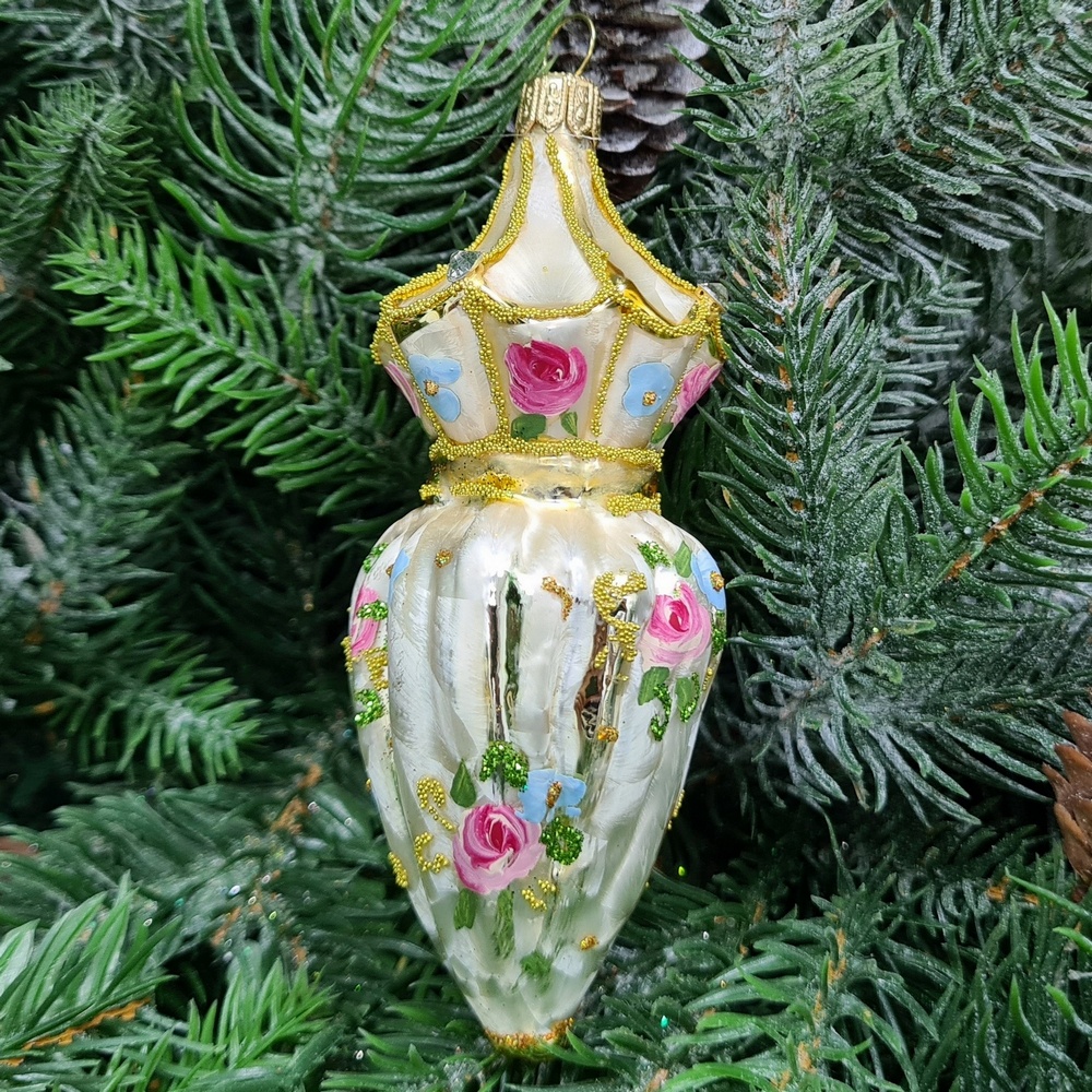 фото Стеклянная елочная игрушка Зонтик Версаль