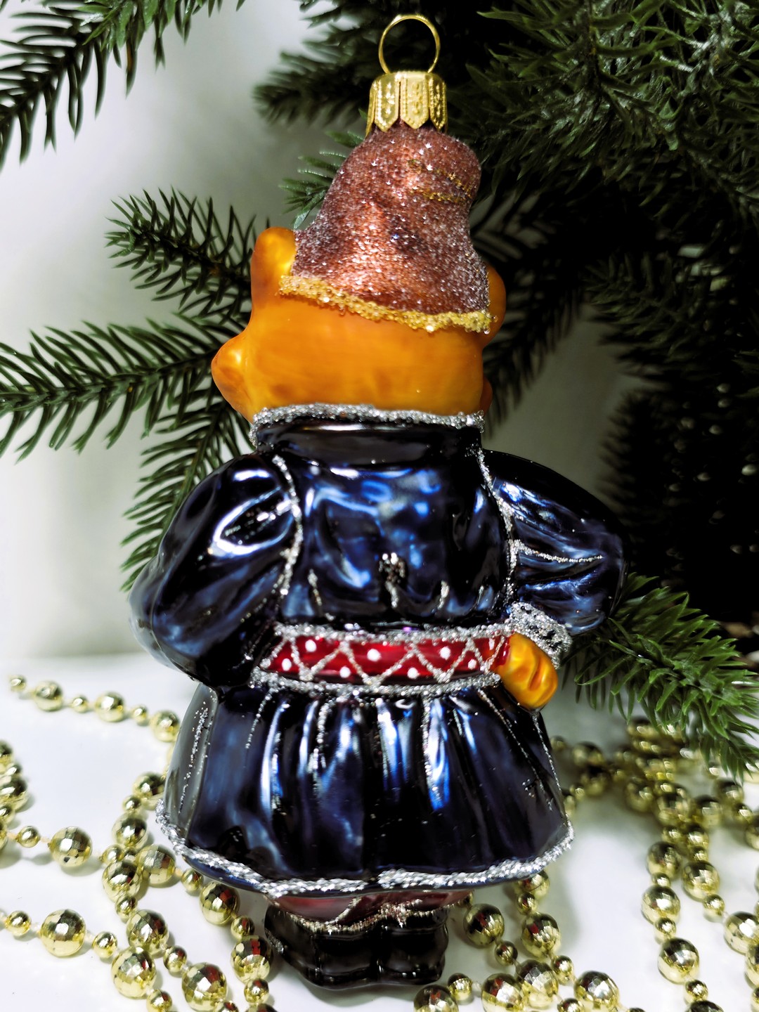 фото Стеклянная елочная игрушка Котофей