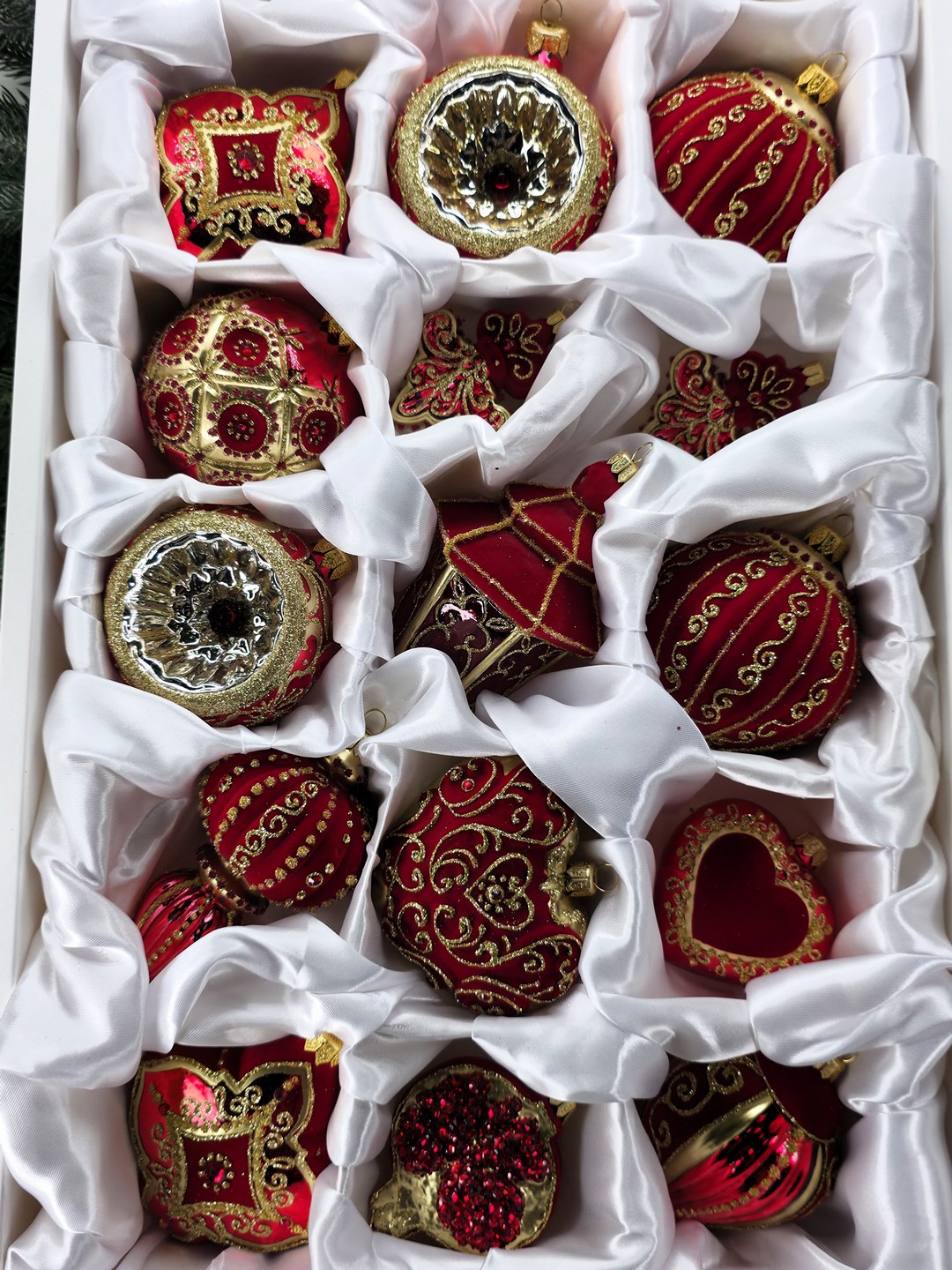 фото Набор ёлочных игрушек Красный бархат