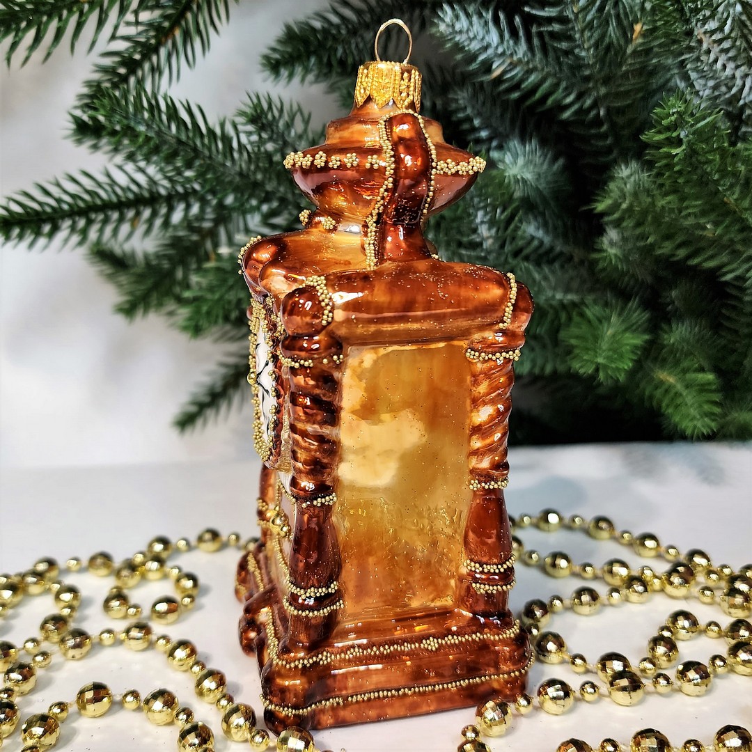 фото Стеклянная елочная игрушка Часы напольные